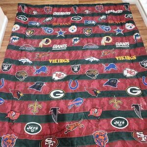 Vintage 90s NFL Mascot Double Full Size Comforter Red Green Teams Pillowcases